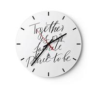 Horloge murale en verre 40x40cm Silencieuse Ensemble Notre Lieu Wall Clock