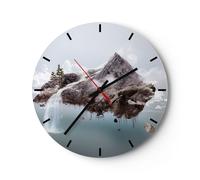 Horloge murale en verre 40x40cm Silencieuse environnement nature Wall Clock