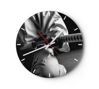 Horloge murale en verre 40x40cm Silencieuse épée de samouraï Wall Clock