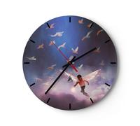 Horloge murale en verre 40x40cm Silencieuse fantaisie conte de fées Wall Clock