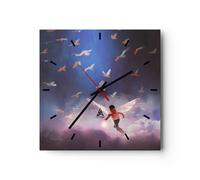 Horloge murale en verre 40x40cm Silencieuse fantaisie conte de fées Wall Clock