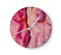Horloge murale en verre 40x40cm Silencieuse femme acte corps Wall Clock
