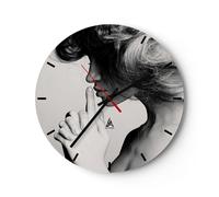 Horloge murale en verre 40x40cm Silencieuse femme modèle Wall Clock Decoration