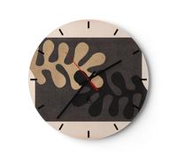 Horloge murale en verre 40x40cm Silencieuse Feuilles Forme Figure Wall Clock