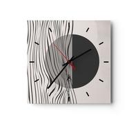 Horloge murale en verre 40x40cm Silencieuse Figures Formes Géométrie Wall Clock