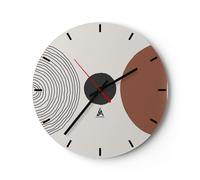 Horloge murale en verre 40x40cm Silencieuse Figures Formes Géométrie Wall Clock