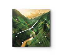 Horloge murale en verre 40x40cm Silencieuse Flap Riz Vietnam Wall Clock
