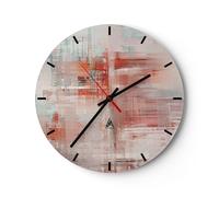 Horloge murale en verre 40x40cm Silencieuse Flou Abstraction Moderne Wall Clock