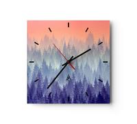 Horloge murale en verre 40x40cm Silencieuse forêt arbre nature Wall Clock
