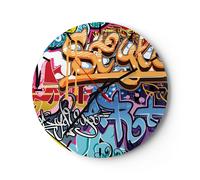 Horloge murale en verre 40x40cm Silencieuse graffiti moderne Wall Clock