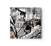 Horloge murale en verre 40x40cm Silencieuse jazz musique musicien Wall Clock