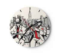 Horloge murale en verre 40x40cm Silencieuse jazz musique musicien Wall Clock