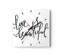 Horloge murale en verre 40x40cm Silencieuse La vie est belle Wall Clock