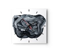 Horloge murale en verre 40x40cm Silencieuse L'Abstraction Black Flou Wall Clock