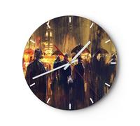 Horloge murale en verre 40x40cm Silencieuse les gens la pluie donc Wall Clock