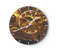 Horloge murale en verre 40x40cm Silencieuse mécanisme cog Wall Clock Decoration