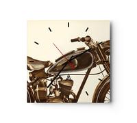 Horloge murale en verre 40x40cm Silencieuse moteur rétro Wall Clock Decoration