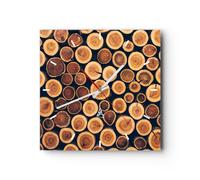 Horloge murale en verre 40x40cm Silencieuse noeud arbre tronc Wall Clock
