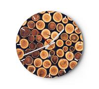 Horloge murale en verre 40x40cm Silencieuse noeud arbre tronc Wall Clock