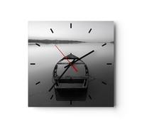 Horloge murale en verre 40x40cm Silencieuse Łódź Solitude Vide Wall Clock