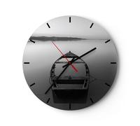 Horloge murale en verre 40x40cm Silencieuse Łódź Solitude Vide Wall Clock