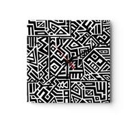 Horloge murale en verre 40x40cm Silencieuse Op Art. Noir Blanc Wall Clock