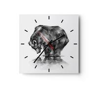 Horloge murale en verre 40x40cm Silencieuse ours animal Wall Clock Decoration