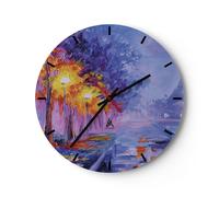 Horloge murale en verre 40x40cm Silencieuse Paris Lanternes Eiffel Wall Clock