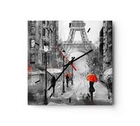 Horloge murale en verre 40x40cm Silencieuse Paris ville maison Wall Clock