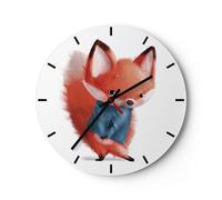 Horloge murale en verre 40x40cm Silencieuse Petit Nov Enfant Wall Clock