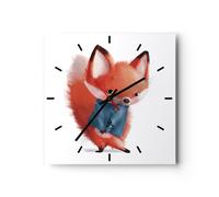 Horloge murale en verre 40x40cm Silencieuse Petit Nov Enfant Wall Clock