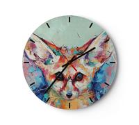 Horloge murale en verre 40x40cm Silencieuse Petit novembre coloré Wall Clock
