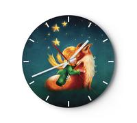 Horloge murale en verre 40x40cm Silencieuse Petit Prince novembre Wall Clock
