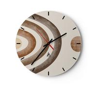 Horloge murale en verre 40x40cm Silencieuse Pièce Géométrique Boho Wall Clock