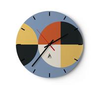 Horloge murale en verre 40x40cm Silencieuse Pièce Géométrique Roue Wall Clock