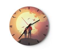 Horloge murale en verre 40x40cm Silencieuse planète Terre Wall Clock Decoration