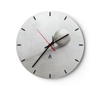 Horloge murale en verre 40x40cm Silencieuse Sisyphe Travail Symbole Wall Clock