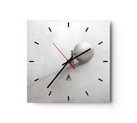 Horloge murale en verre 40x40cm Silencieuse Sisyphe Travail Symbole Wall Clock