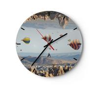 Horloge murale en verre 40x40cm Silencieuse Surréalisme Vol Ballons Wall Clock