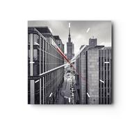 Horloge murale en verre 40x40cm Silencieuse Varsovie Palais Culture Wall Clock