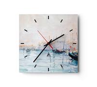 Horloge murale en verre 40x40cm Silencieuse Venise basilique Wall Clock