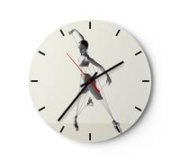 Horloge murale en verre 40x40cm Surréaliste Ballerine Marionnette Wall Clock