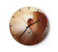 Horloge murale en verre 40x40cm Tridimensionnel Spirale Marron Wall Clock