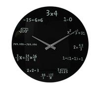 Horloge murale en verre avec batterie - 35 cm-noir-maths formules mathématiques mathematic chiffres-design horloge pendule en verre dimensions 30 cm 35 cm.