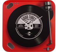Horloge murale en verre Harvey Makin - Tourne-disque rouge WD1271 (Taille unique) (Rouge)