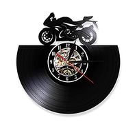 Horloge Murale en Vinyle avec Motif de Moto et de Sports extrêmes - Idée Cadeau pour Petit ami, Homme et garçon - Décoration Murale pour Chambre ou Cuisine