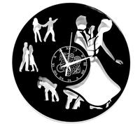 Horloge Murale en Vinyle Cadeau Fait Main Décorations Pour la Maison Home Office Danse de Salon Dancer Salle de Bal