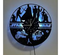 Horloge Murale en Vinyle Star Wars 30,5 cm LED 7 Couleurs changeantes Horloge Murale pour Enfants Décoration d'intérieur Faite à la Main