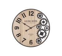 Horloge Murale Engrenage "Grand Hotel" 60cm Naturel & Noir