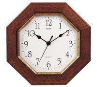 Horloge murale entourage bois octogonale
